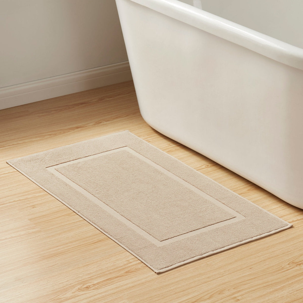 Dusklia - Milos Plain Picture Frame Bath Mat - Natural