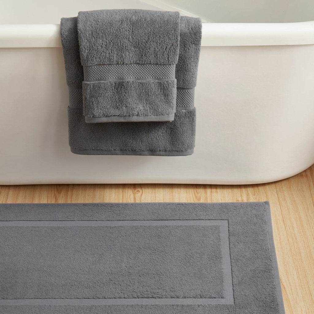 Dusklia - Milos Plain Picture Frame Bath Mat - Slate