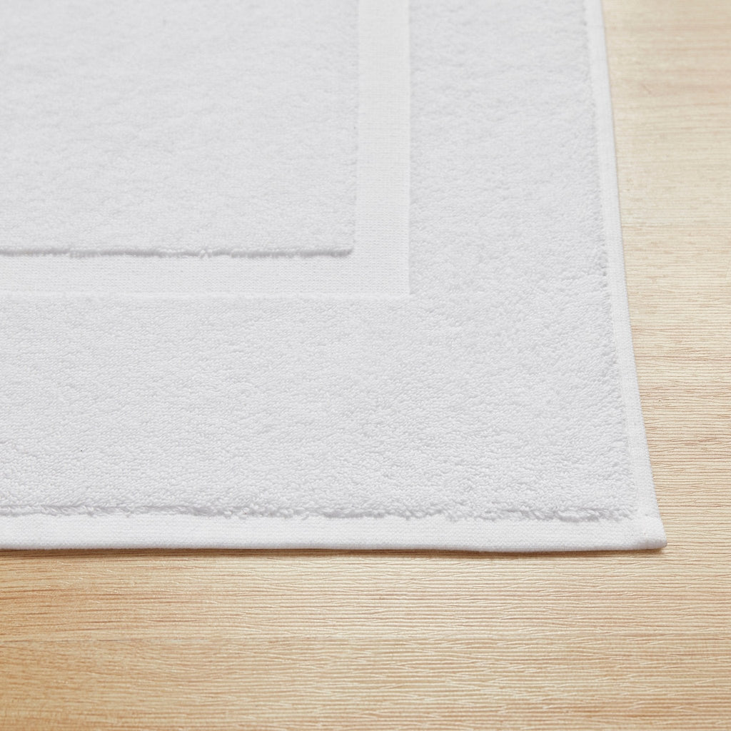 Dusklia - Milos Plain Picture Frame Bath Mat - White