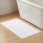 Dusklia - Milos Plain Picture Frame Bath Mat - White