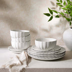 Dusklia - Mira 12 Piece Dinner Set - Off White