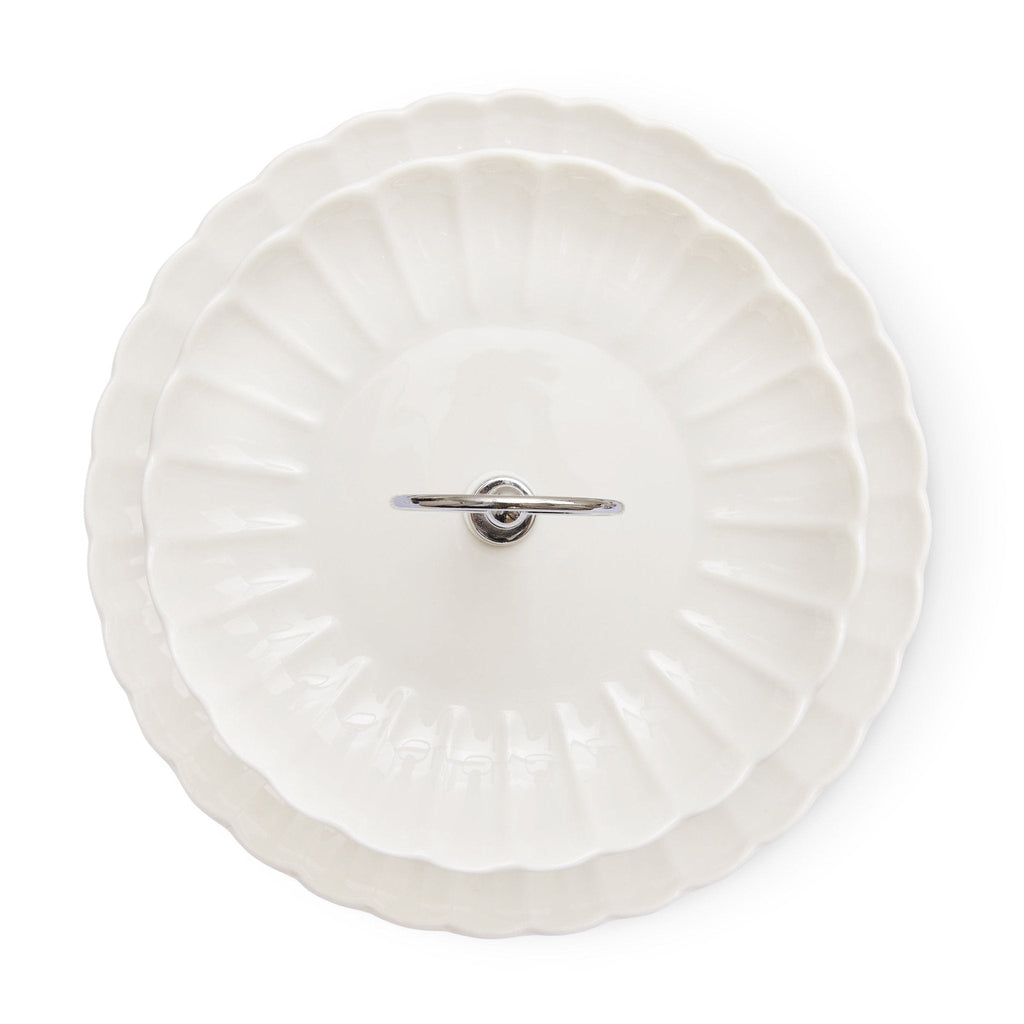 Dusklia - Mira Scalloped 2-Tier Cake Stand - Off White
