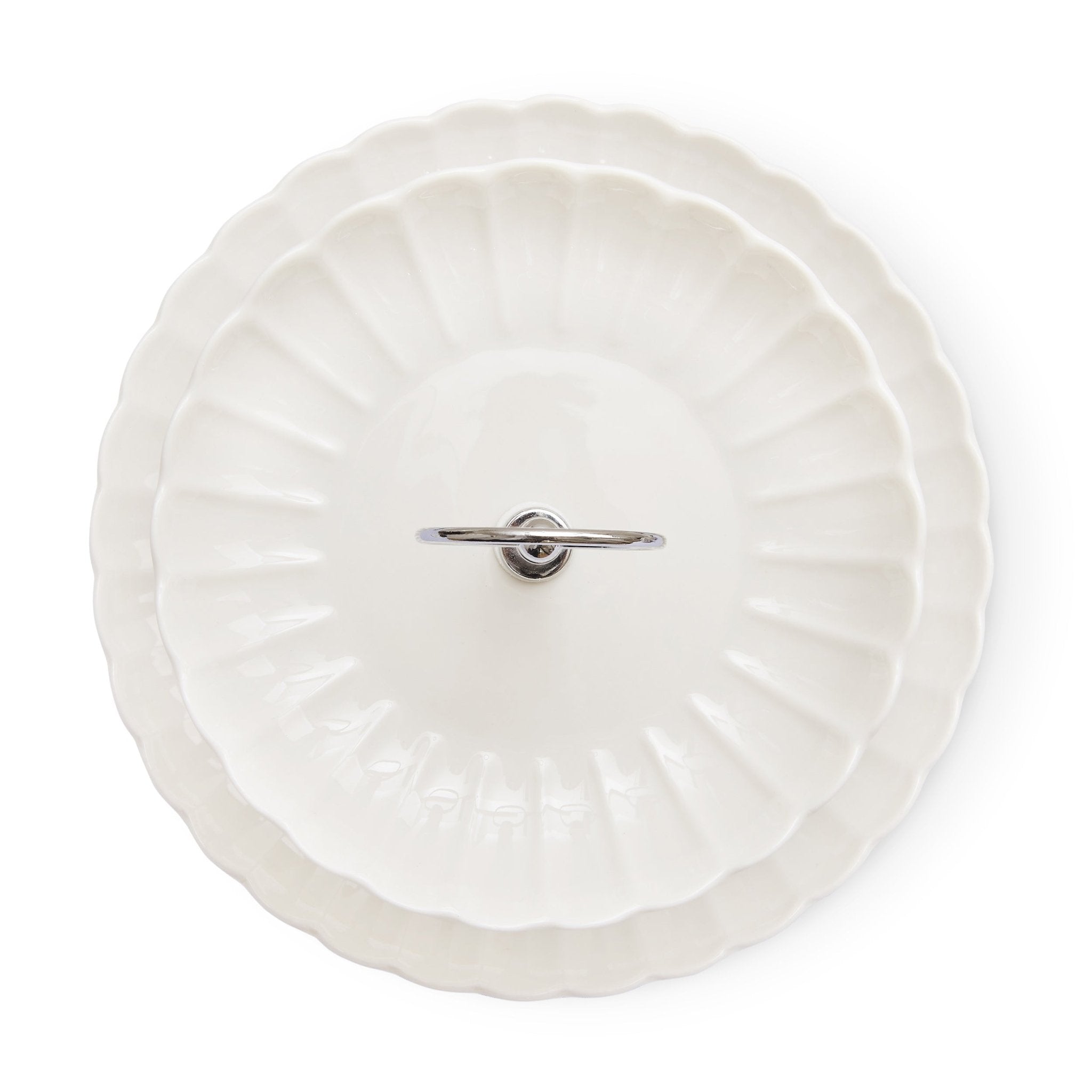 Dusklia - Mira Scalloped 2-Tier Cake Stand - Off White