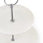 Dusklia - Mira Scalloped 2-Tier Cake Stand - Off White