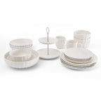Dusklia - Mira Scalloped Serving Bowl - Off White
