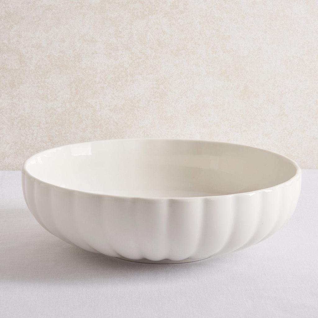 Dusklia - Mira Scalloped Serving Bowl - Off White