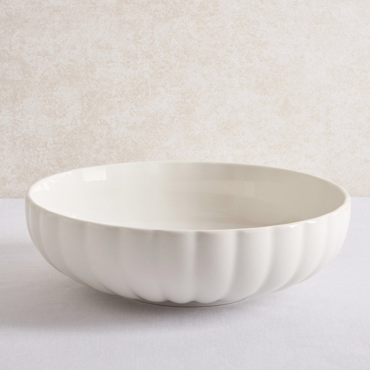 Dusklia - Mira Scalloped Serving Bowl - Off White