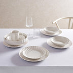 Dusklia - Mira Scalloped Serving Bowl - Off White