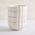Dusklia - Mira Scalloped Set of 4 Cereal Bowls - Off White