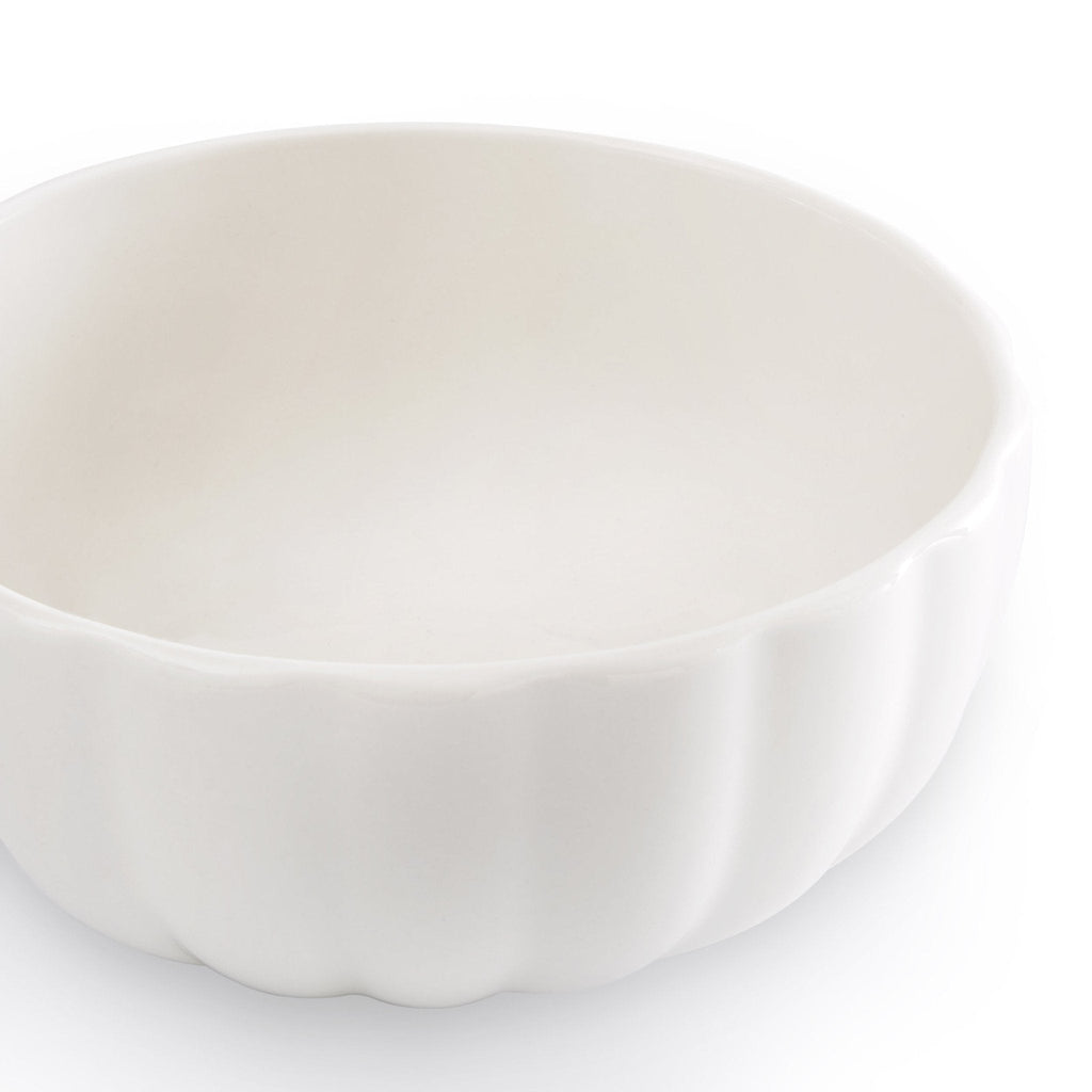 Dusklia - Mira Scalloped Set of 4 Cereal Bowls - Off White