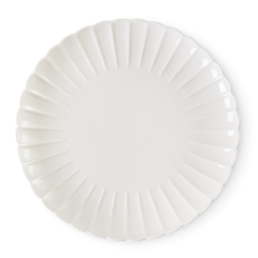 Dusklia - Mira Scalloped Set of 4 Dinner Plates - Off White
