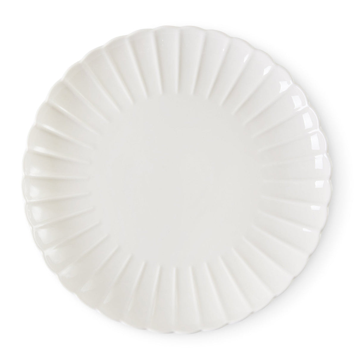Dusklia - Mira Scalloped Set of 4 Dinner Plates - Off White