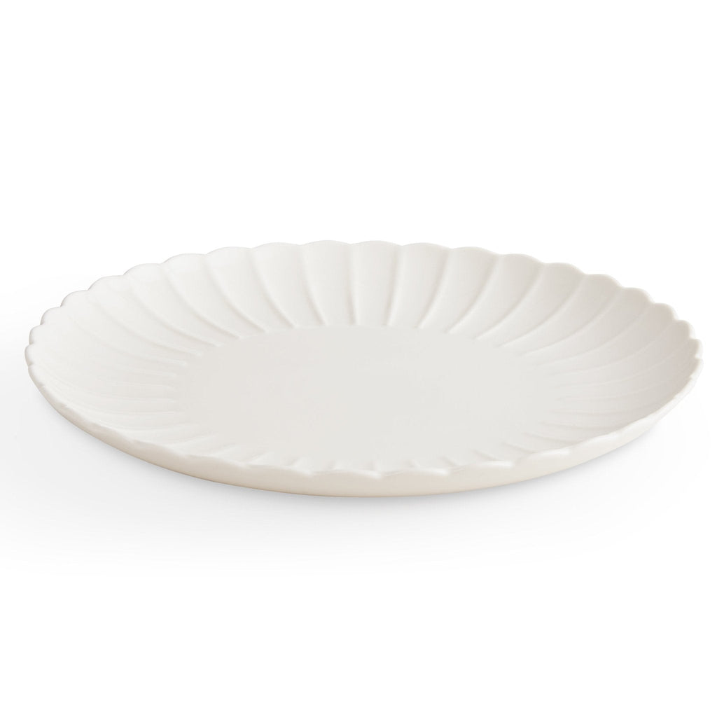 Dusklia - Mira Scalloped Set of 4 Dinner Plates - Off White
