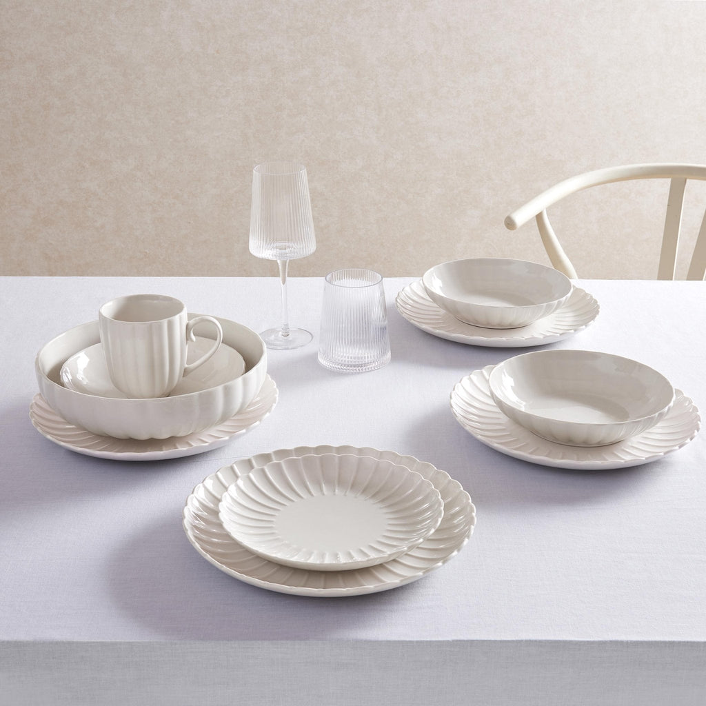 Dusklia - Mira Scalloped Set of 4 Side Plates - Off White