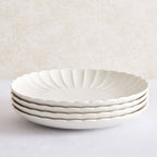 Dusklia - Mira Scalloped Set of 4 Side Plates - Off White