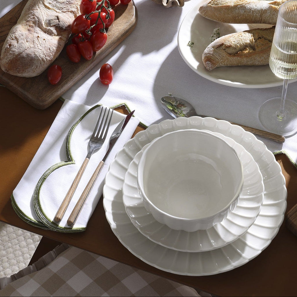 Dusklia - Mira Scalloped Set of 4 Side Plates - Off White