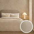 Dusklia - Miran Yarn Dyed Muslin Duvet Cover & Pillowcase Set - Natural/White