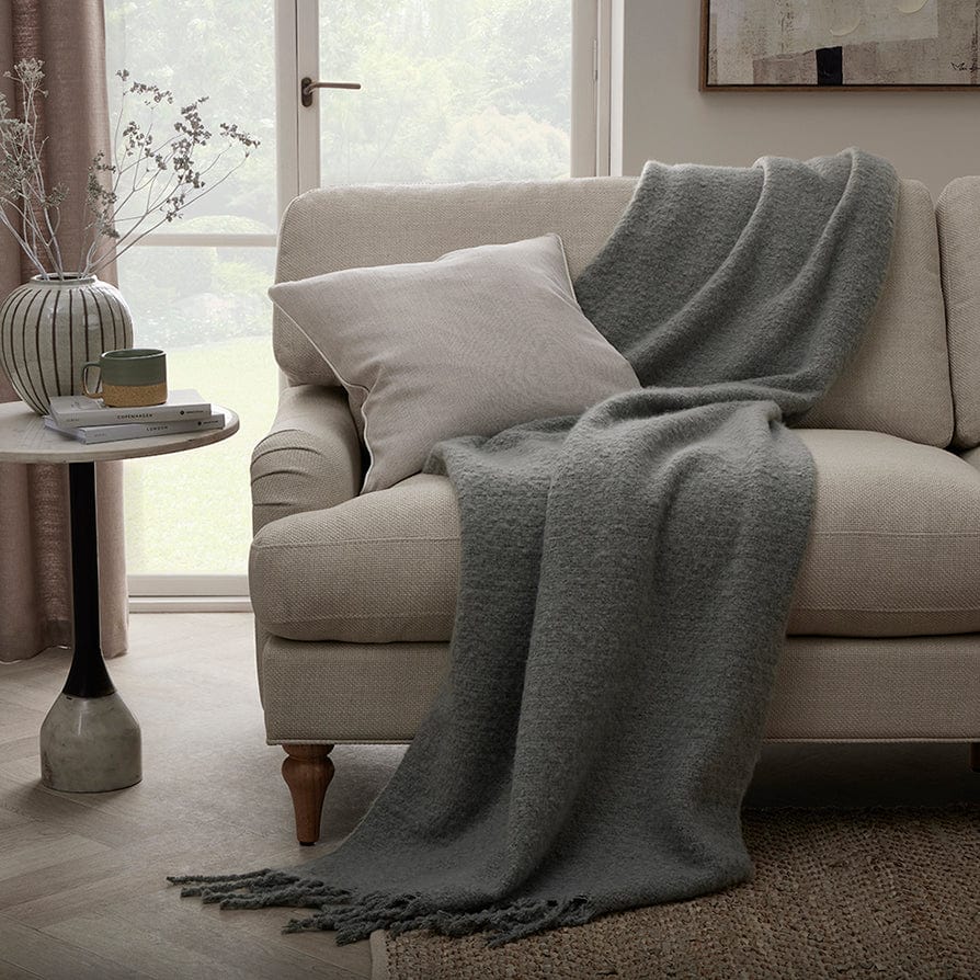 Dusklia - Mohair Style Sofa Throw 1.5m x 2m - Dark Sage