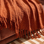 Dusklia - Mohair Style Sofa Throw - Burnt Orange