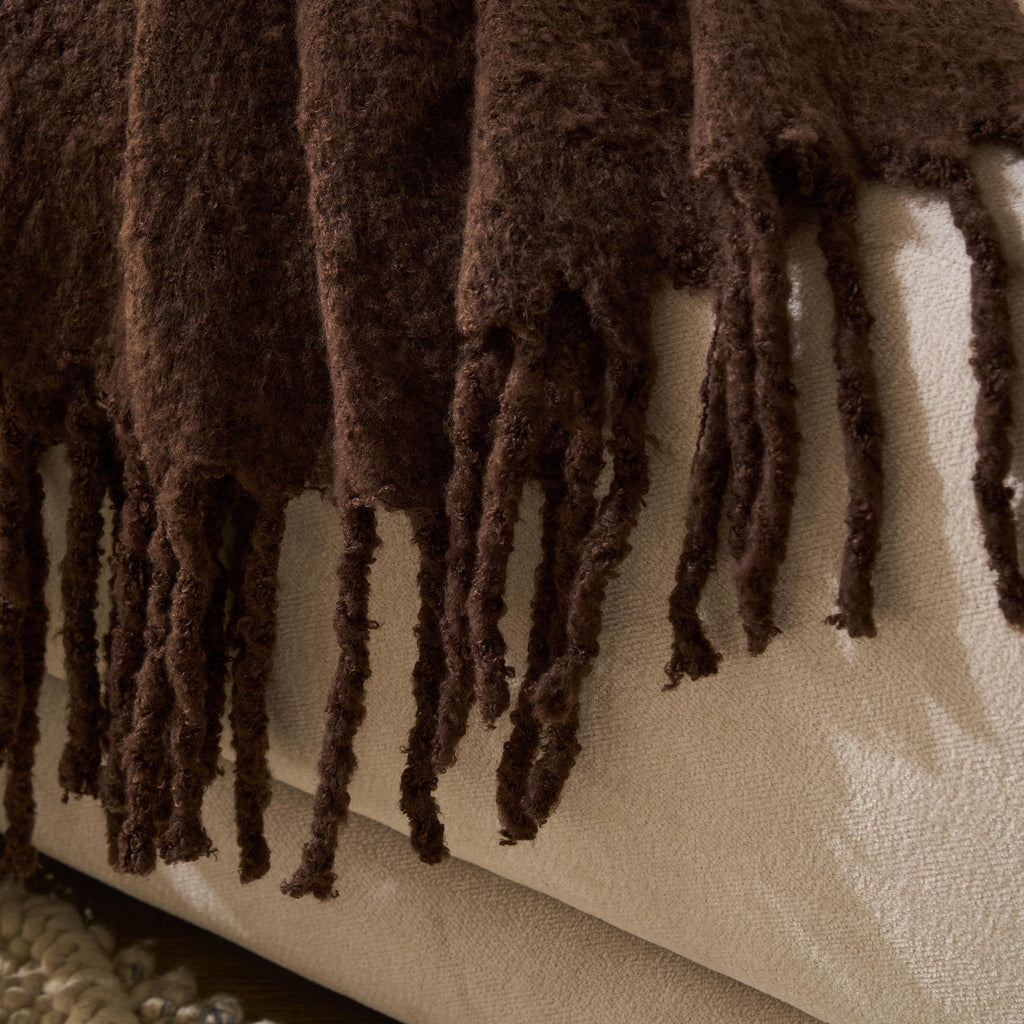 Dusklia - Mohair Style Sofa Throw - Chocolate