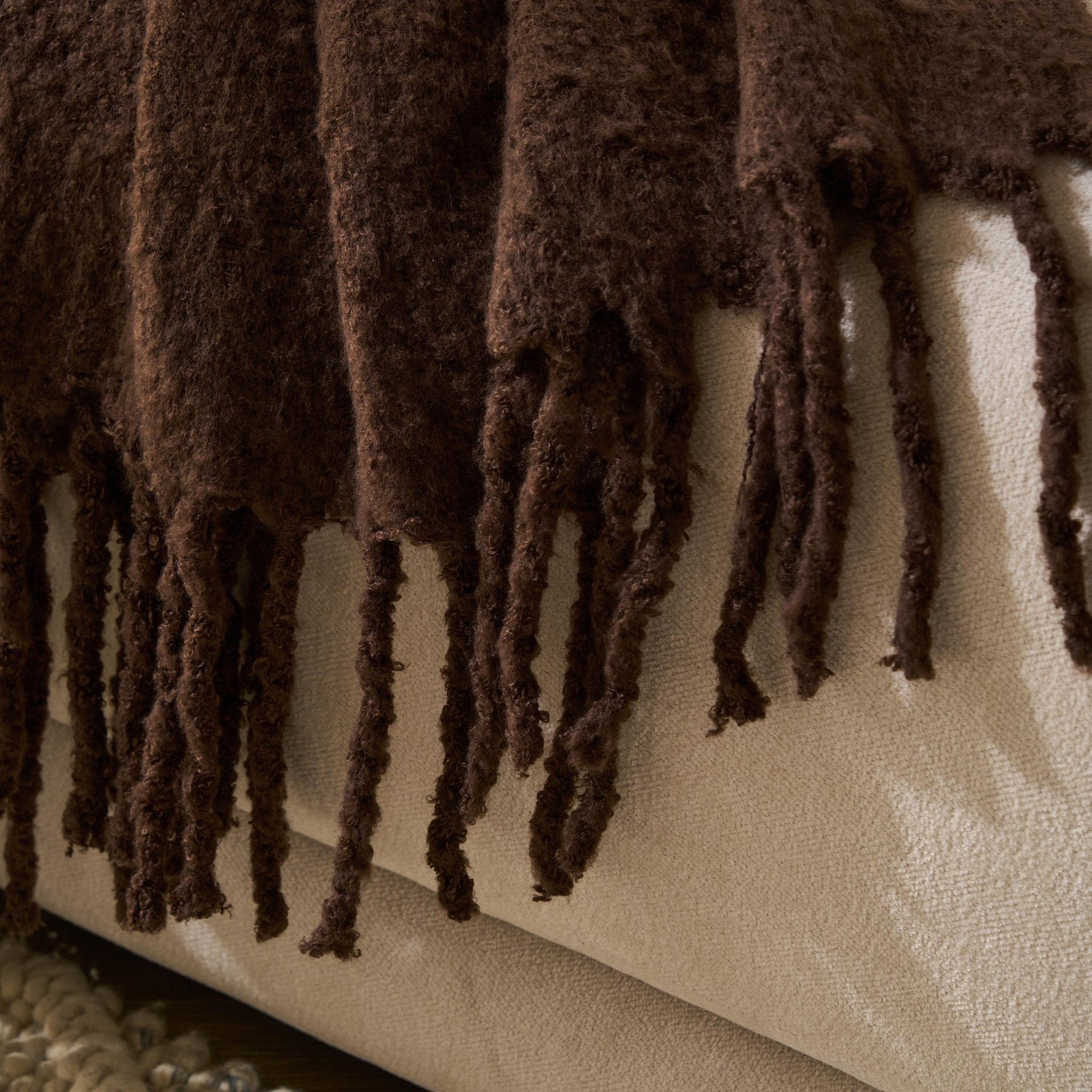 Dusklia - Mohair Style Sofa Throw - Chocolate