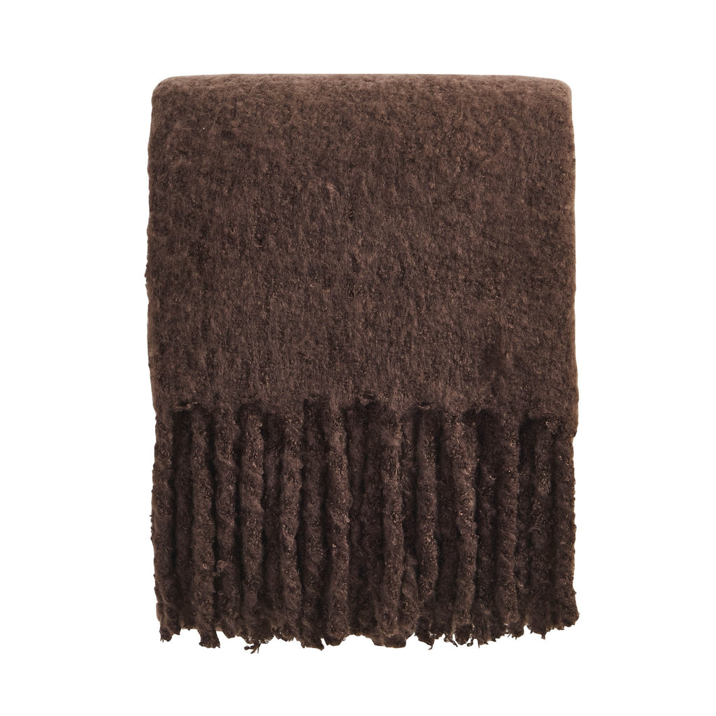 Dusklia - Mohair Style Sofa Throw - Chocolate
