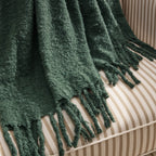 Dusklia - Mohair Style Sofa Throw - Forest Green