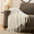 Dusklia - Mohair Style Sofa Throw - Natural