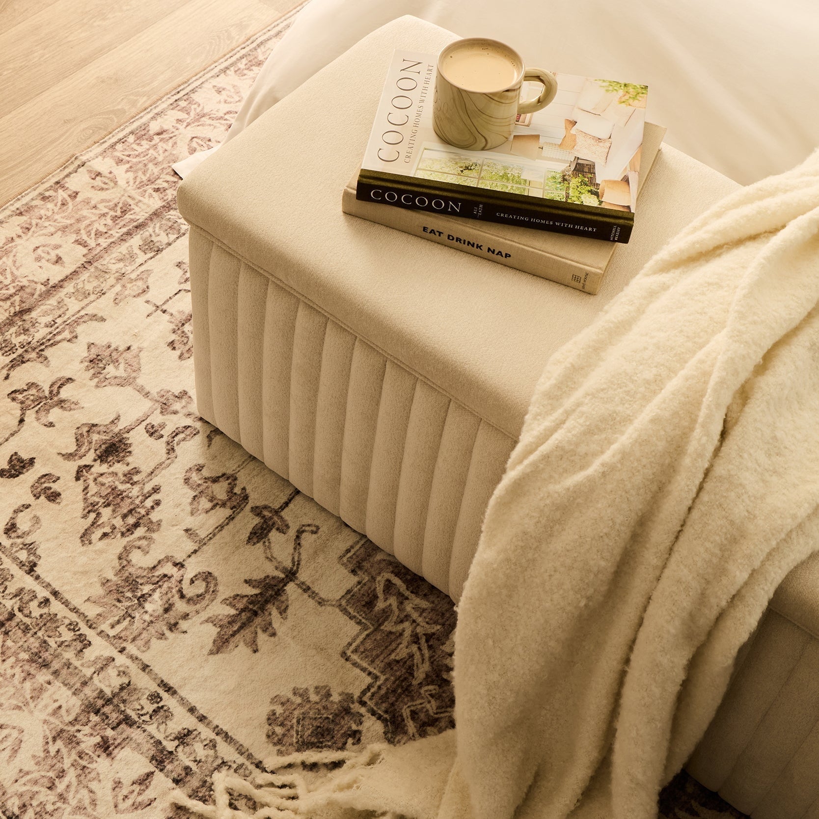 Dusklia - Mohair Style Sofa Throw - Natural