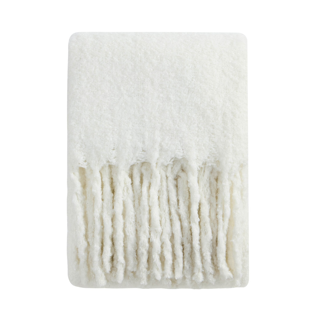 Dusklia - Mohair Style Sofa Throw - Natural