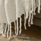 Dusklia - Mohair Style Sofa Throw - Natural