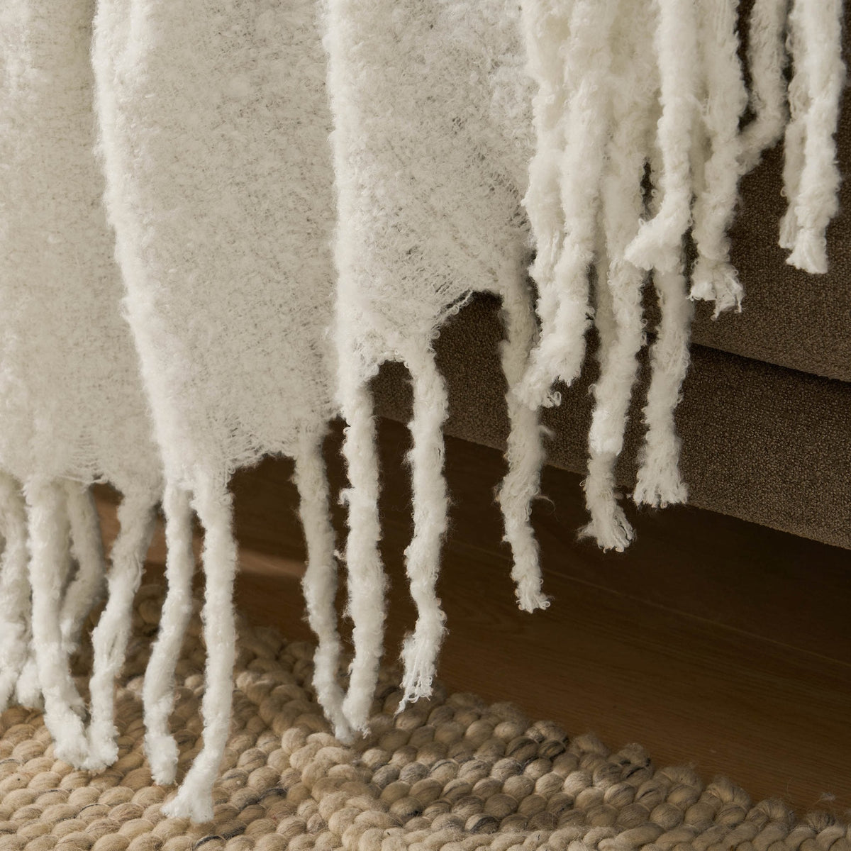 Dusklia - Mohair Style Sofa Throw - Natural