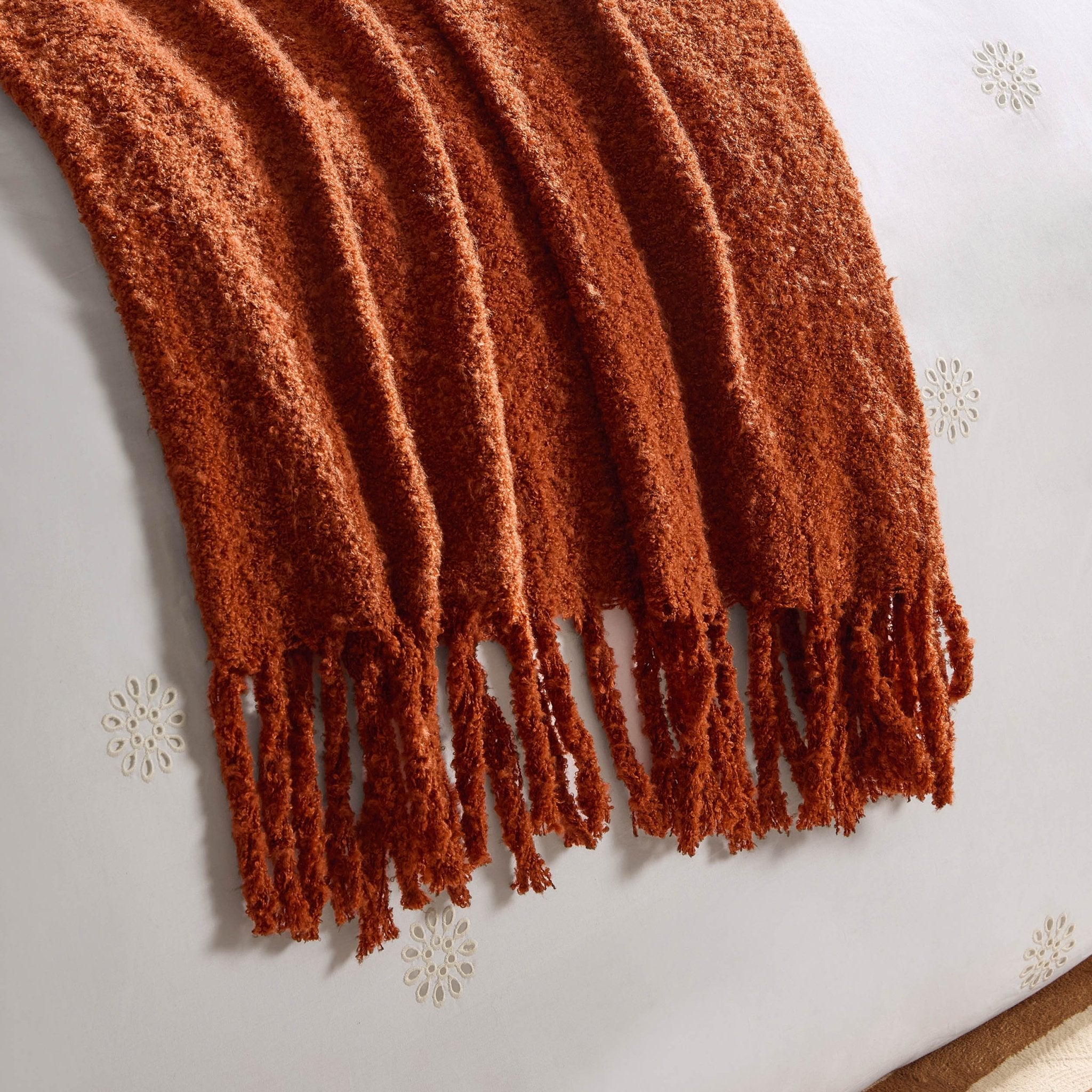 Dusklia - Mohair Style Throw - Burnt Orange