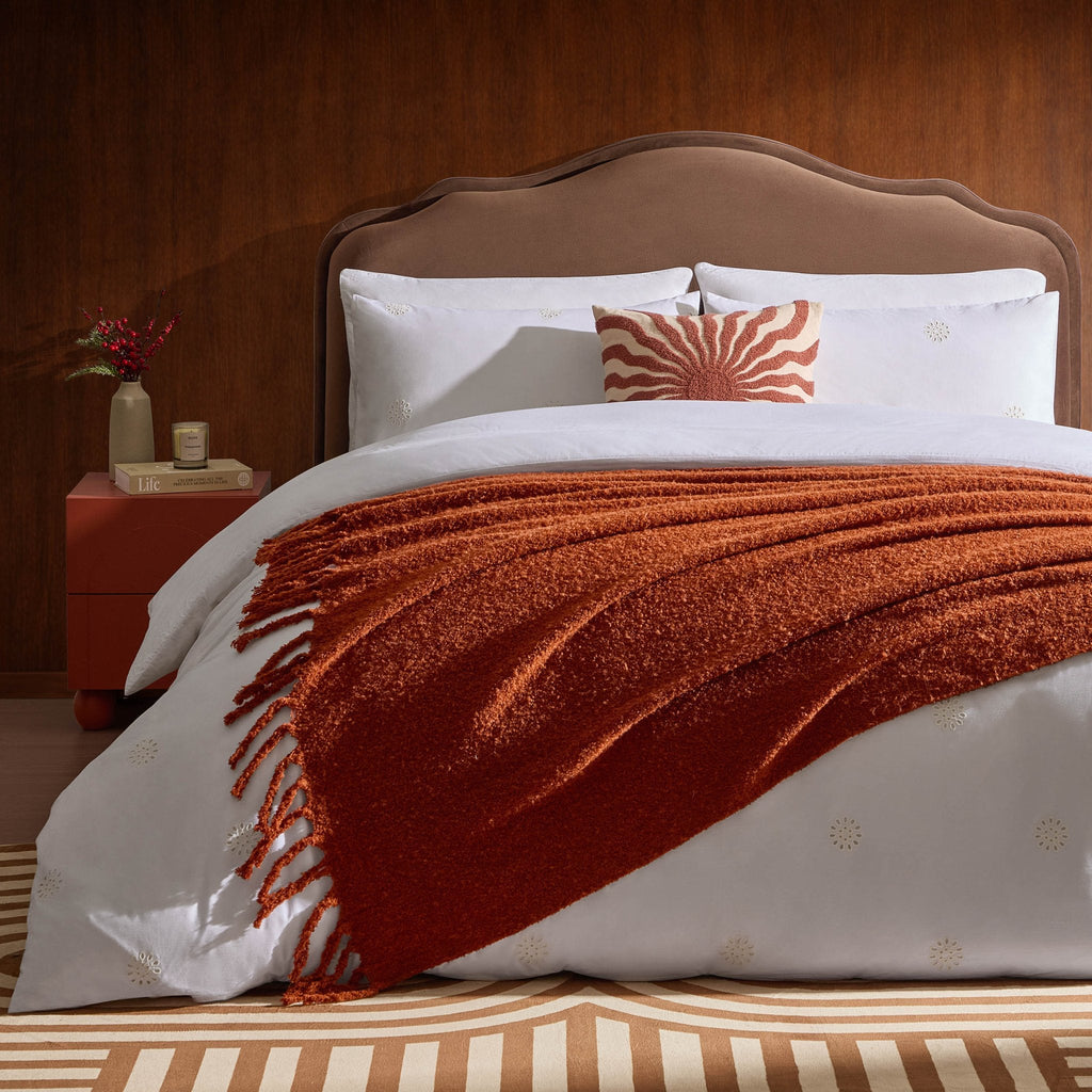 Dusklia - Mohair Style Throw - Burnt Orange