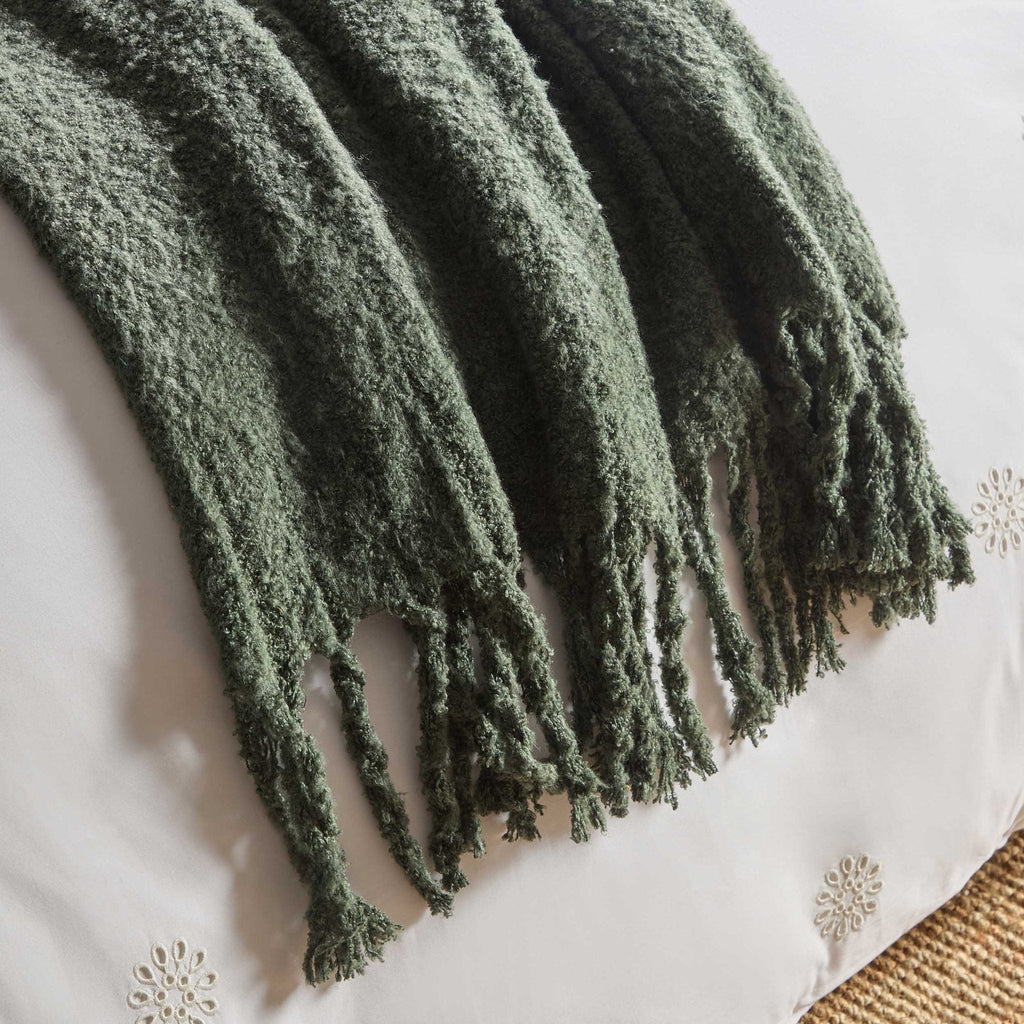Dusklia - Mohair Style Throw - Forest Green