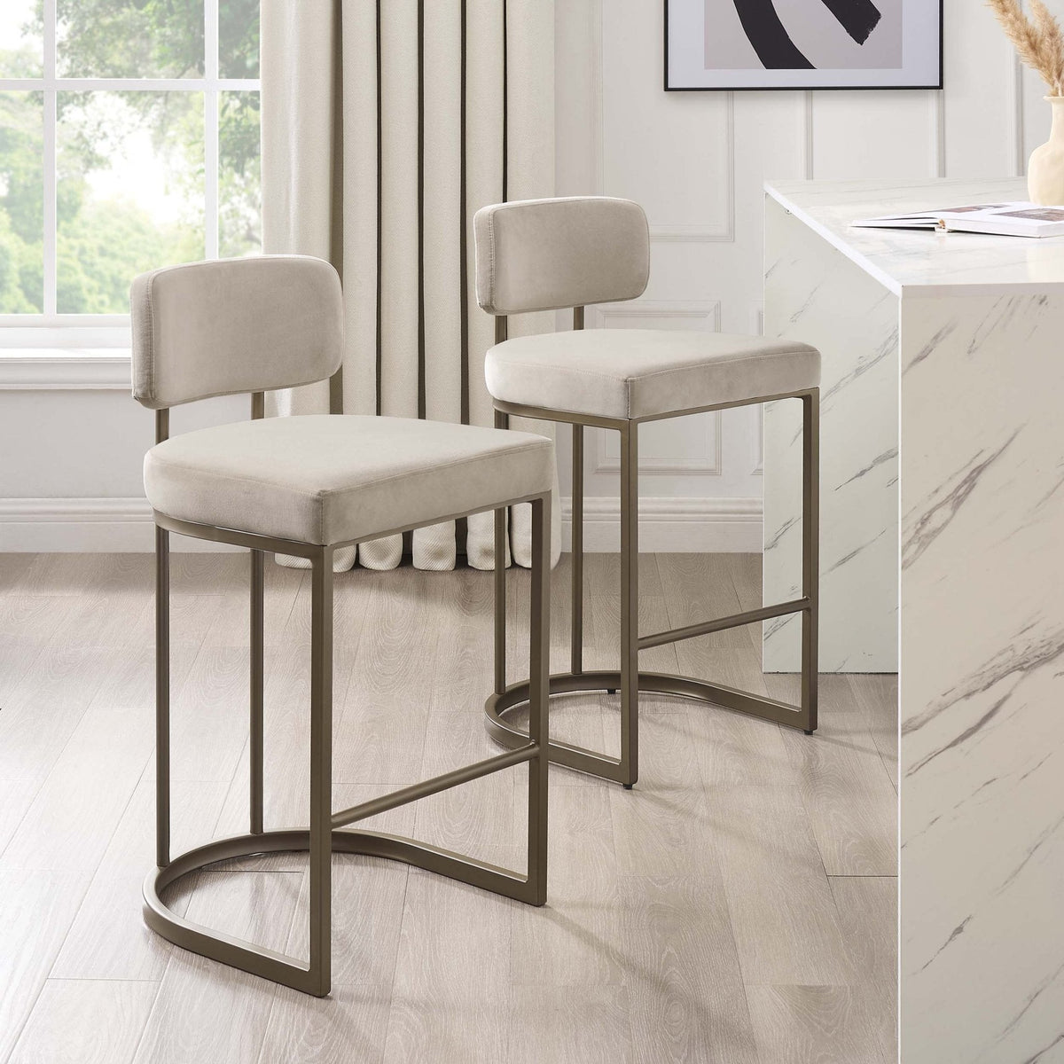 Dusklia - Mollie Set of 2 Barstools - Ecru