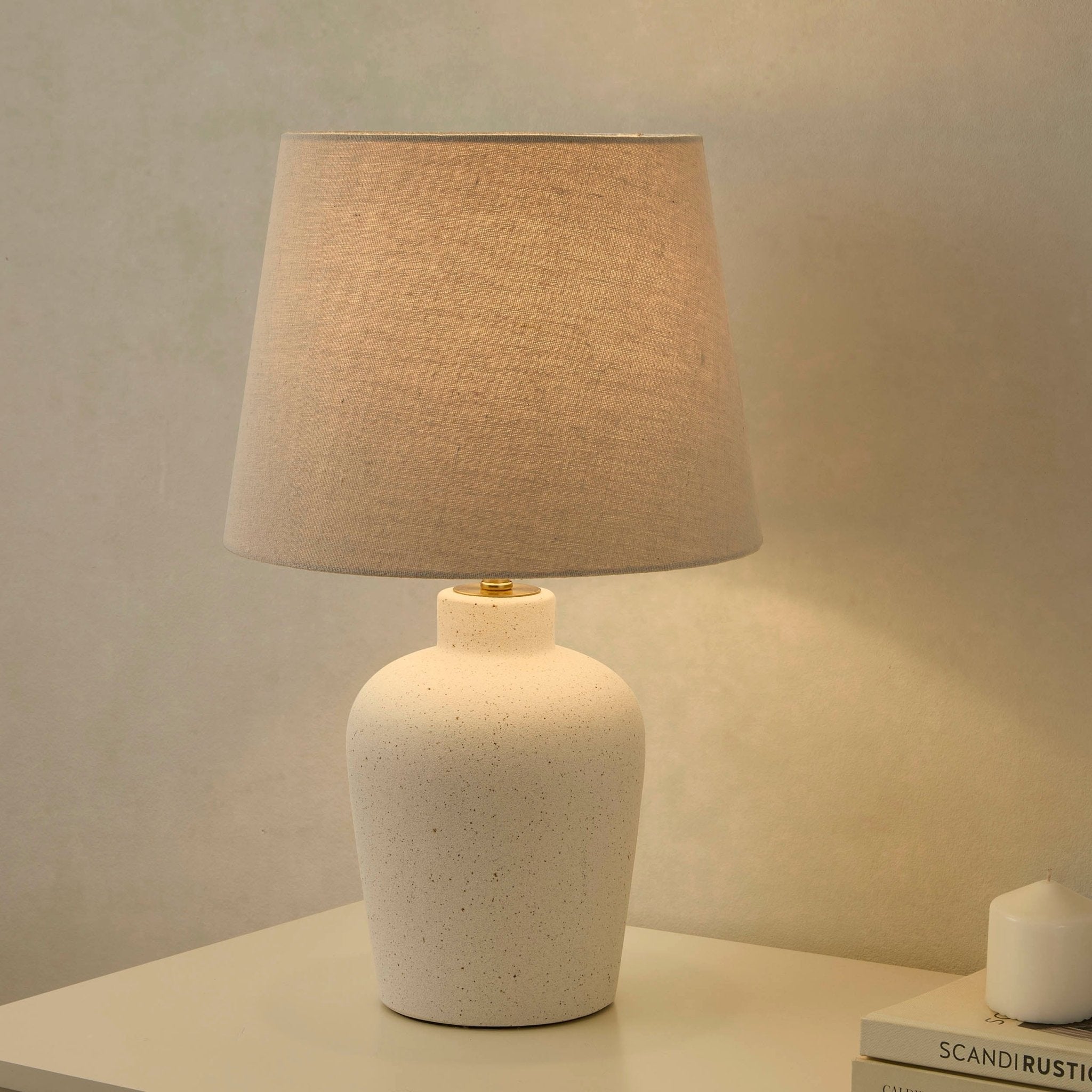 Dusklia - Mollie Ivory & Gold Ceramic Table Lamp - Ivory
