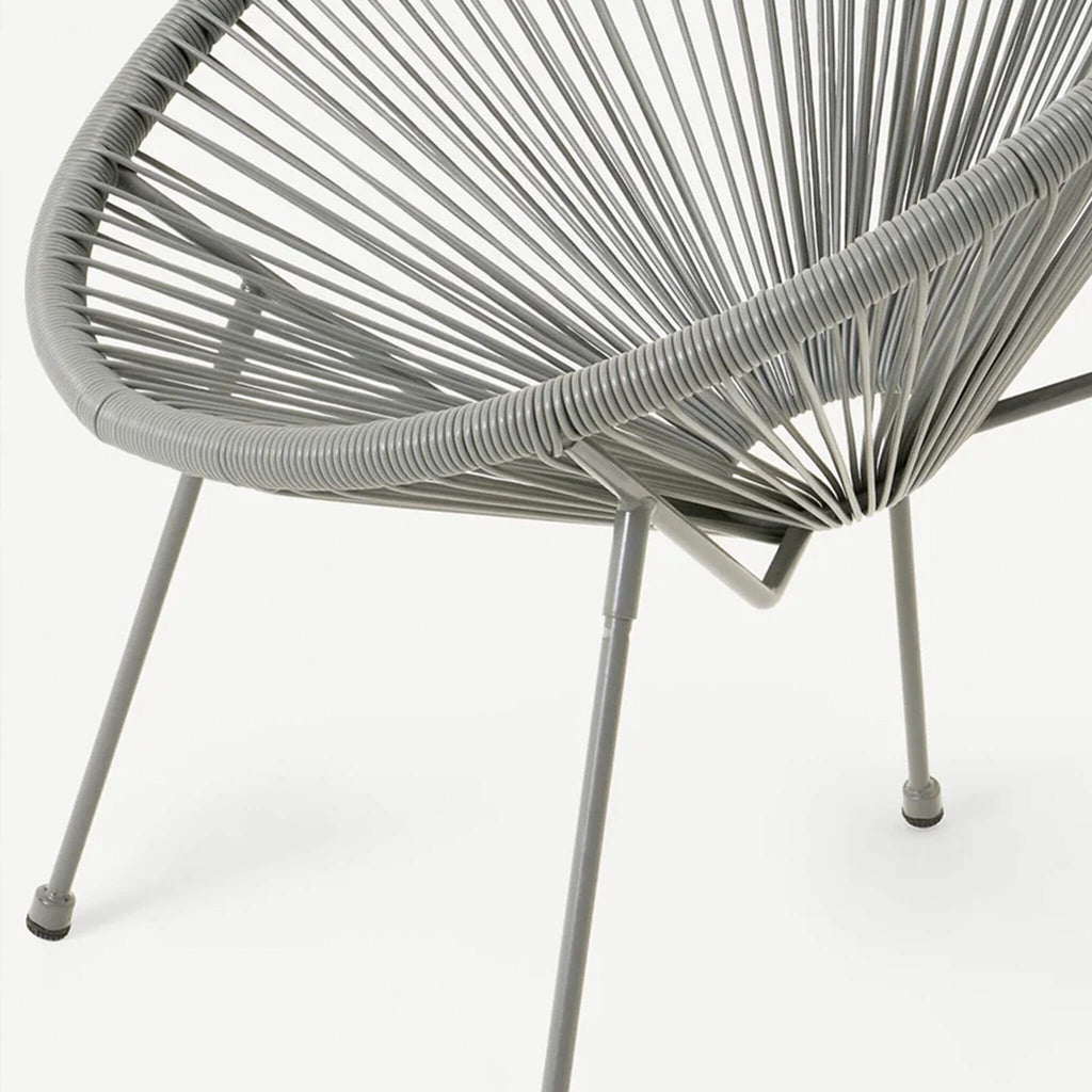 Dusklia - Monaco Outdoor 2 Seater Round Bistro Table and Egg Chairs - Grey