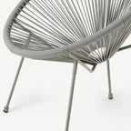 Dusklia - Monaco Outdoor 2 Seater Round Bistro Table and Egg Chairs - Grey