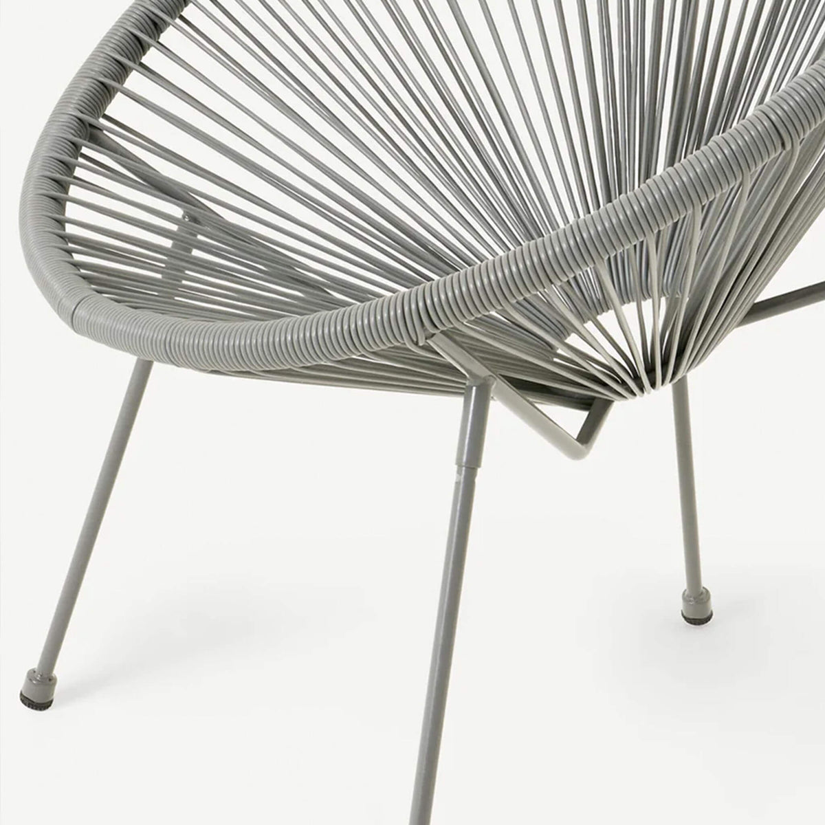 Dusklia - Monaco Outdoor 2 Seater Round Bistro Table and Egg Chairs - Grey