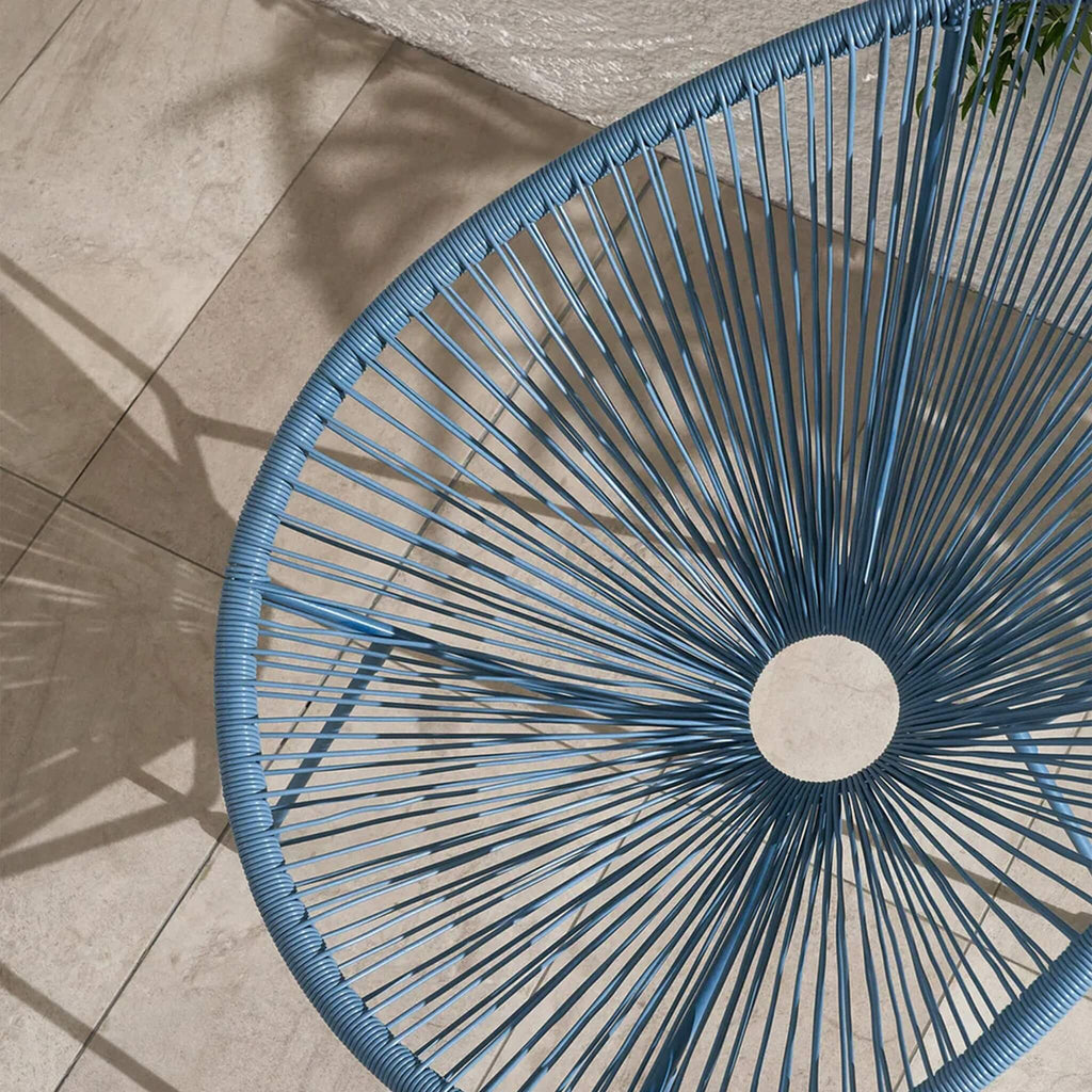 Dusklia - Monaco Outdoor 2 Seater Round Bistro Table and Egg Chairs - Blue