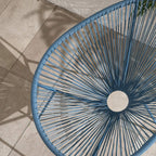 Dusklia - Monaco Outdoor 2 Seater Round Bistro Table and Egg Chairs - Blue