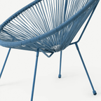 Dusklia - Monaco Outdoor 2 Seater Round Bistro Table and Egg Chairs - Blue