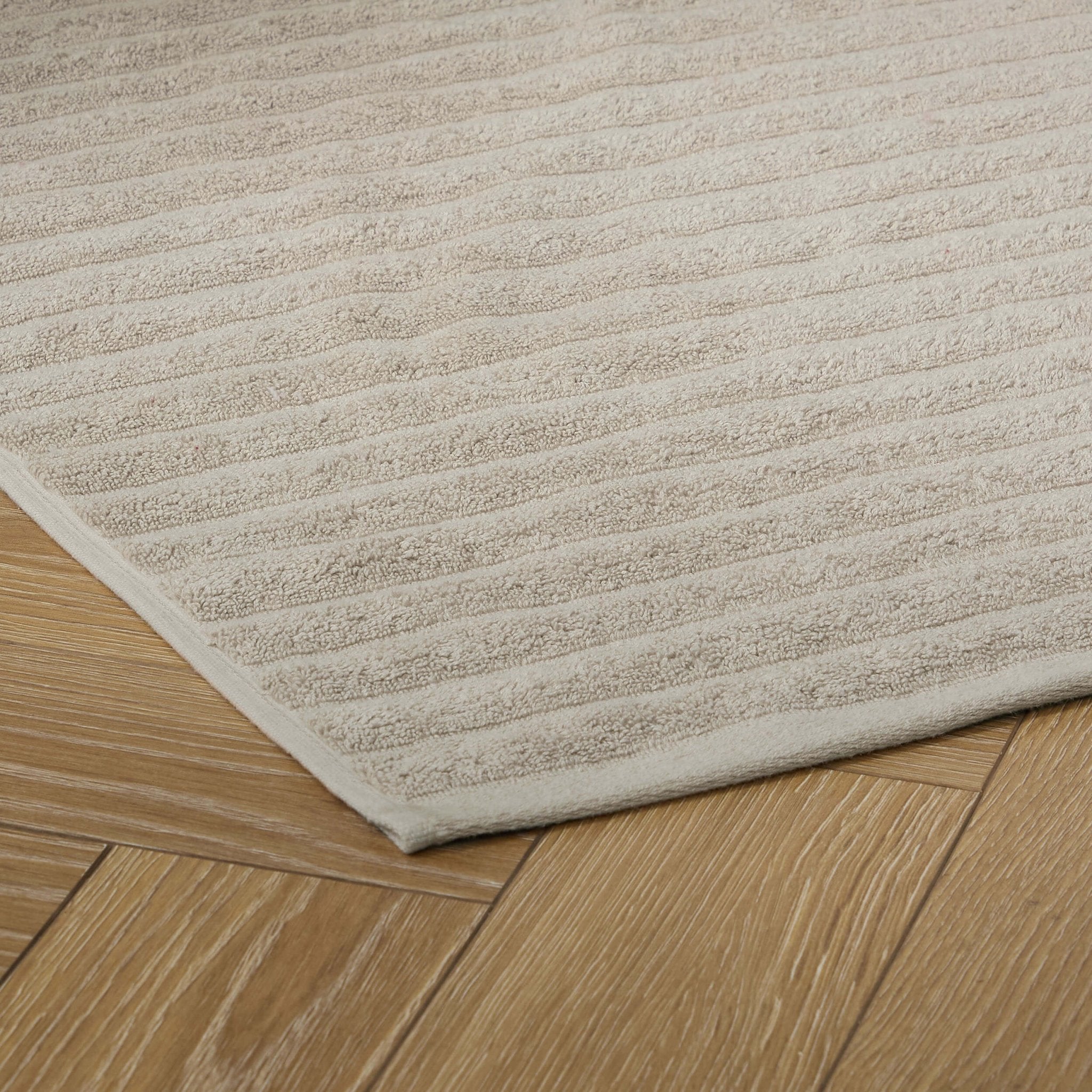 Dusklia - Monaco Plush Ribbed Cotton Bath Mat - Mushroom