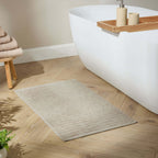 Dusklia - Monaco Plush Ribbed Cotton Bath Mat - Mushroom