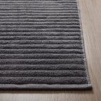 Dusklia - Monaco Ribbed Cotton Bath Mat - Charcoal