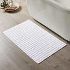 Dusklia - Monaco Ribbed Cotton Bath Mat - White