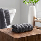 Dusklia - Monaco Plush Ribbed Cotton Towel Collection - Charcoal