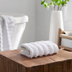 Dusklia - Monaco Plush Ribbed Cotton Towel Collection - Light Grey