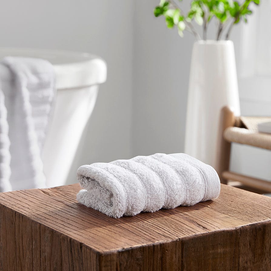 Dusklia - Monaco Plush Ribbed Cotton Towel Collection - Light Grey
